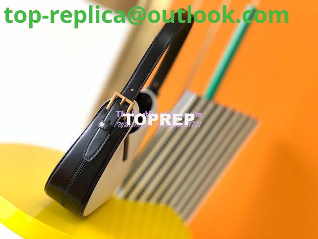 Replica YSL Saint Laurent Le Fermoir Hobo Bag In Shiny Leather 672615 Black White 3 Replica YSL Saint Laurent Le Fermoir Hobo Bag In Shiny Leather 672615 Black White 3