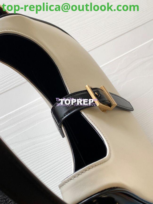 Replica YSL Saint Laurent Le Fermoir Hobo Bag In Shiny Leather 672615 Black White 4 Replica YSL Saint Laurent Le Fermoir Hobo Bag In Shiny Leather 672615 Black White 4