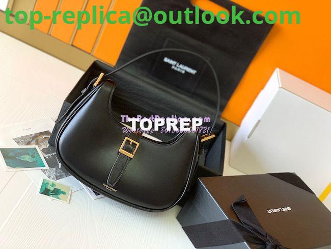 Replica YSL Saint Laurent Le Fermoir Hobo Bag In Shiny Leather 672615 Black Replica YSL Saint Laurent Le Fermoir Hobo Bag In Shiny Leather 672615 Black