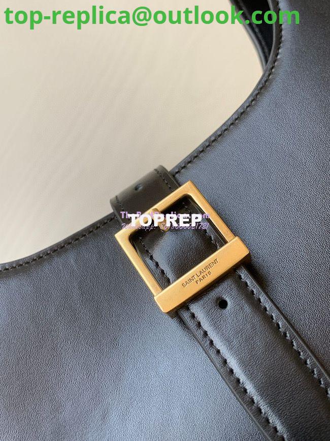 Replica YSL Saint Laurent Le Fermoir Hobo Bag In Shiny Leather 672615 Black 4 Replica YSL Saint Laurent Le Fermoir Hobo Bag In Shiny Leather 672615 Black 4
