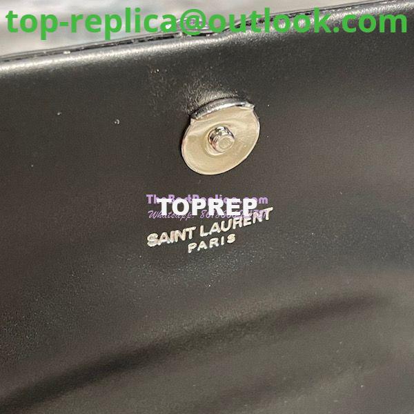 Replica YSL Saint Laurent Kate Chain Wallet With Tassel In Crocodile-embossed Shiny Leather 452159 Black Silver Hardware 10 Replica YSL Saint Laurent Kate Chain Wallet With Tassel In Crocodile-embossed Shiny Leather 452159 Black Silver Hardware 10