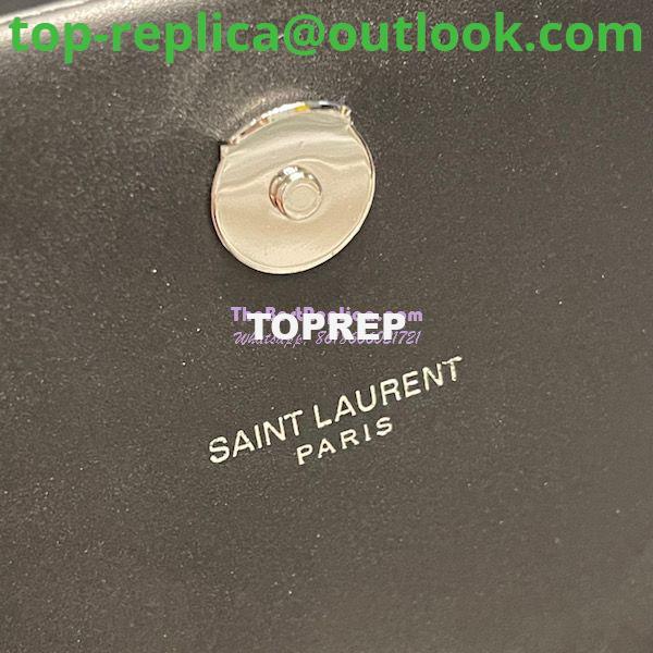 Replica YSL Saint Laurent Kate Chain Wallet With Tassel In Crocodile-embossed Matte Leather 452159 Black Silver Hardware 9 Replica YSL Saint Laurent Kate Chain Wallet With Tassel In Crocodile-embossed Matte Leather 452159 Black Silver Hardware 9