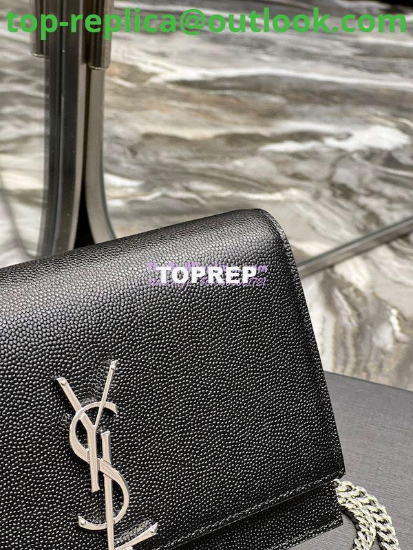 Replica YSL Saint Laurent Kate Chain Wallet With Tassel In Grain De Poudre Embossed Leather 452159 Black Silver Hardware 7 Replica YSL Saint Laurent Kate Chain Wallet With Tassel In Grain De Poudre Embossed Leather 452159 Black Silver Hardware 7