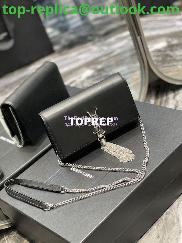 Replica YSL Saint Laurent Kate Chain Wallet With Tassel In Smooth Leather 452159 Black Silver Hardware 3 Replica YSL Saint Laurent Kate Chain Wallet With Tassel In Smooth Leather 452159 Black Silver Hardware 3
