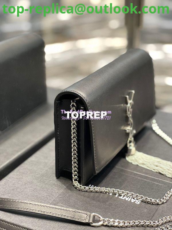 Replica YSL Saint Laurent Kate Chain Wallet With Tassel In Smooth Leather 452159 Black Silver Hardware 4 Replica YSL Saint Laurent Kate Chain Wallet With Tassel In Smooth Leather 452159 Black Silver Hardware 4