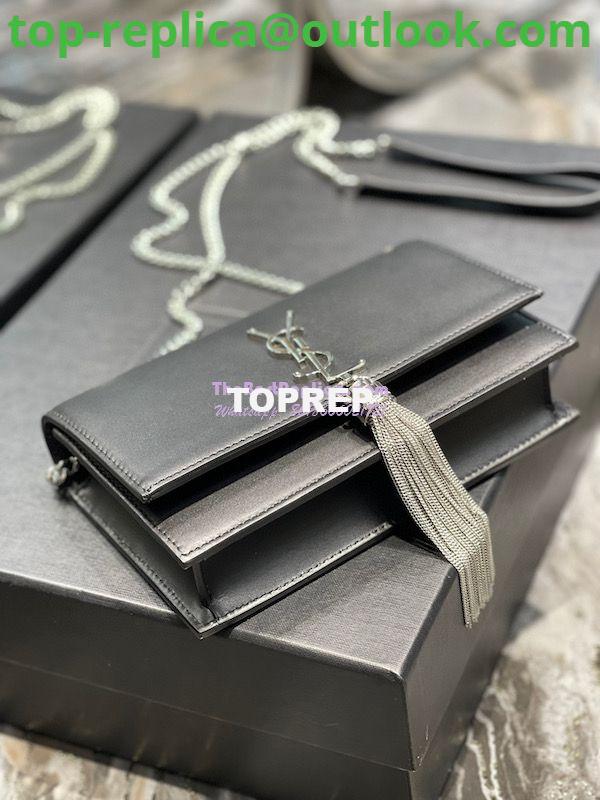 Replica YSL Saint Laurent Kate Chain Wallet With Tassel In Smooth Leather 452159 Black Silver Hardware 6 Replica YSL Saint Laurent Kate Chain Wallet With Tassel In Smooth Leather 452159 Black Silver Hardware 6