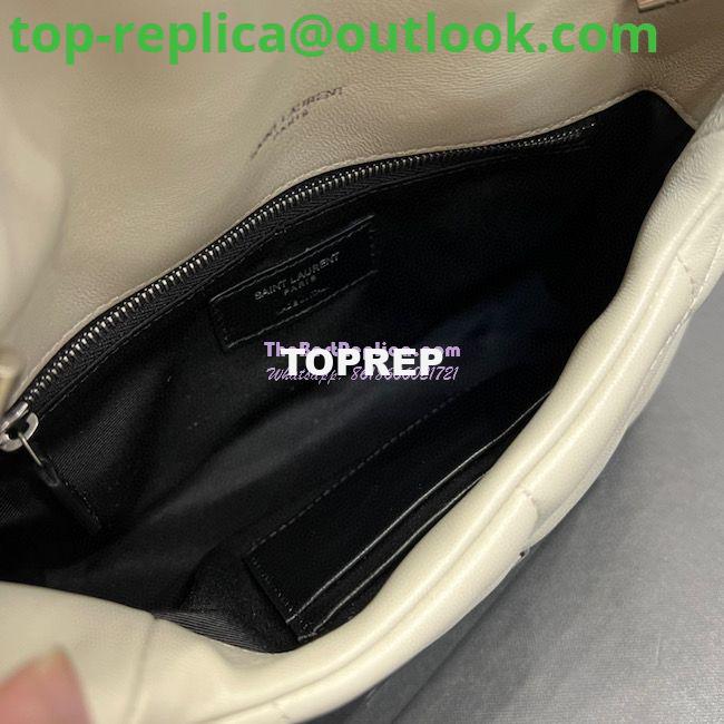 Replica YSL Saint Laurent Mini Loulou Puffer Toy Bag In Quilted Lambskin Blanc in Silver Hardware 7 Replica YSL Saint Laurent Mini Loulou Puffer Toy Bag In Quilted Lambskin Blanc in Silver Hardware 7