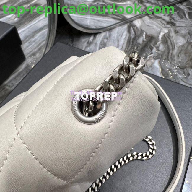 Replica YSL Saint Laurent Mini Loulou Puffer Toy Bag In Quilted Lambskin Blanc in Silver Hardware 8 Replica YSL Saint Laurent Mini Loulou Puffer Toy Bag In Quilted Lambskin Blanc in Silver Hardware 8