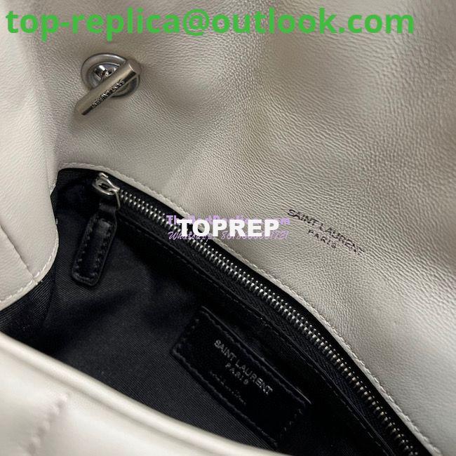 Replica YSL Saint Laurent Mini Loulou Puffer Toy Bag In Quilted Lambskin Blanc in Silver Hardware 9 Replica YSL Saint Laurent Mini Loulou Puffer Toy Bag In Quilted Lambskin Blanc in Silver Hardware 9