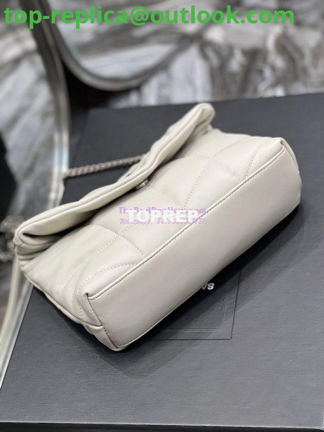 Replica YSL Saint Laurent Mini Loulou Puffer Toy Bag In Quilted Lambskin Blanc in Silver Hardware 11 Replica YSL Saint Laurent Mini Loulou Puffer Toy Bag In Quilted Lambskin Blanc in Silver Hardware 11
