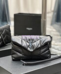 Replica YSL Saint Laurent Mini Loulou Puffer Toy Bag In Quilted Lambskin All Black