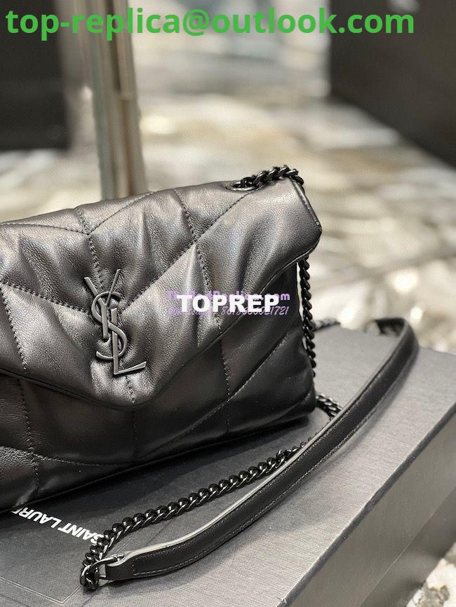 Replica YSL Saint Laurent Mini Loulou Puffer Toy Bag In Quilted Lambskin All Black 2 Replica YSL Saint Laurent Mini Loulou Puffer Toy Bag In Quilted Lambskin All Black 2