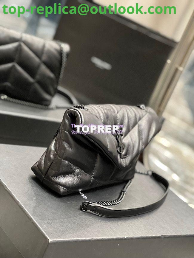 Replica YSL Saint Laurent Mini Loulou Puffer Toy Bag In Quilted Lambskin All Black 4 Replica YSL Saint Laurent Mini Loulou Puffer Toy Bag In Quilted Lambskin All Black 4