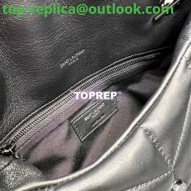 Replica YSL Saint Laurent Mini Loulou Puffer Toy Bag In Quilted Lambskin All Black 7 Replica YSL Saint Laurent Mini Loulou Puffer Toy Bag In Quilted Lambskin All Black 7