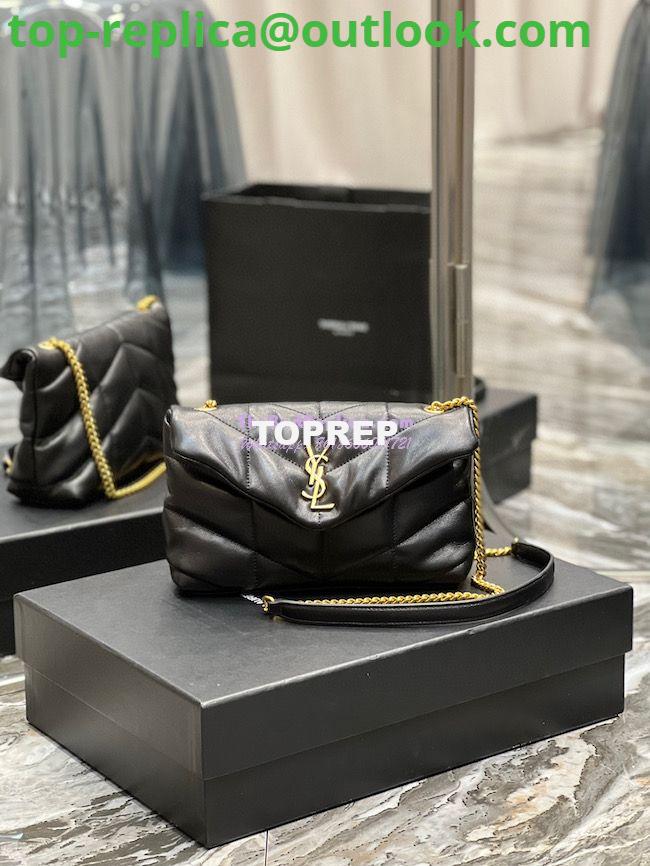 Replica YSL Saint Laurent Mini Loulou Puffer Toy Bag In Quilted Lambskin Black in Gold Hardware Replica YSL Saint Laurent Mini Loulou Puffer Toy Bag In Quilted Lambskin Black in Gold Hardware