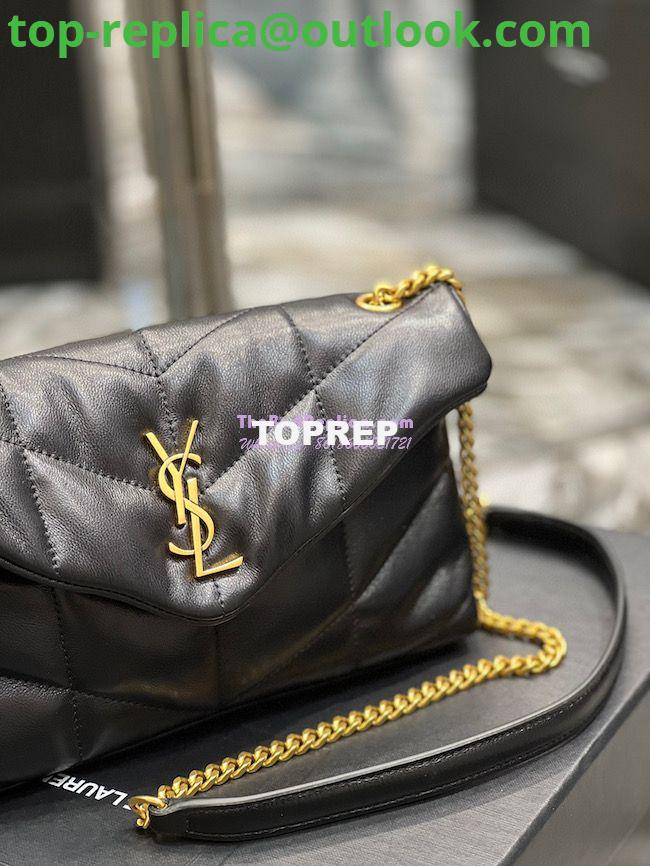 Replica YSL Saint Laurent Mini Loulou Puffer Toy Bag In Quilted Lambskin Black in Gold Hardware 5 Replica YSL Saint Laurent Mini Loulou Puffer Toy Bag In Quilted Lambskin Black in Gold Hardware 5