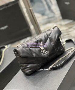 Replica YSL Saint Laurent Mini Loulou Puffer Toy Bag In Quilted Lambskin Black in Silver Hardware 2