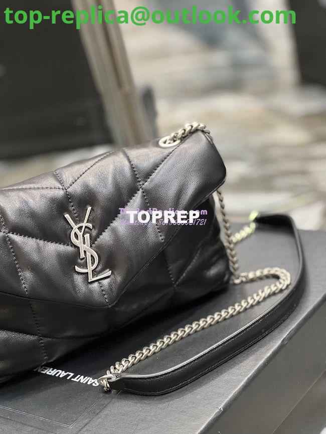 Replica YSL Saint Laurent Mini Loulou Puffer Toy Bag In Quilted Lambskin Black in Silver Hardware 3 Replica YSL Saint Laurent Mini Loulou Puffer Toy Bag In Quilted Lambskin Black in Silver Hardware 3