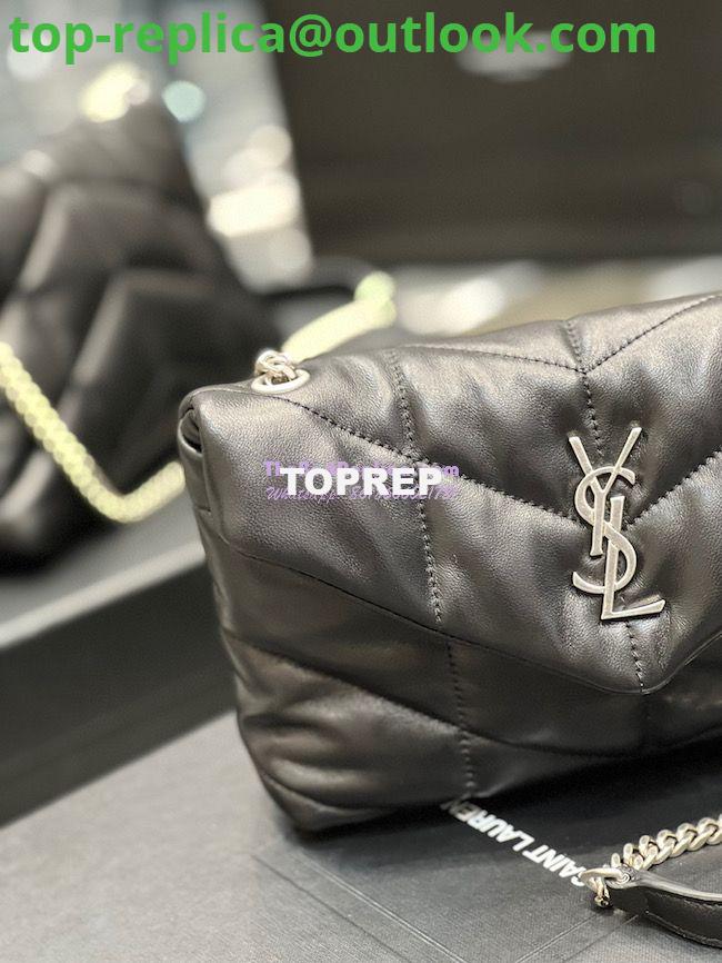 Replica YSL Saint Laurent Mini Loulou Puffer Toy Bag In Quilted Lambskin Black in Silver Hardware 5 Replica YSL Saint Laurent Mini Loulou Puffer Toy Bag In Quilted Lambskin Black in Silver Hardware 5