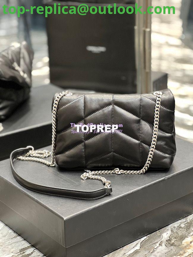 Replica YSL Saint Laurent Mini Loulou Puffer Toy Bag In Quilted Lambskin Black in Silver Hardware 10 Replica YSL Saint Laurent Mini Loulou Puffer Toy Bag In Quilted Lambskin Black in Silver Hardware 10