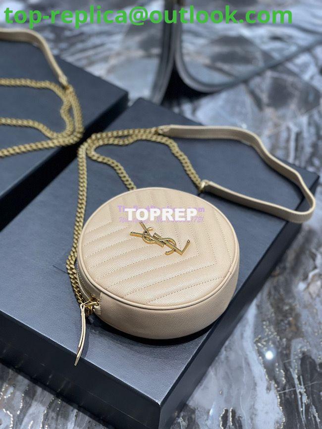 Replica YSL Yves Saint Laurent Vinyle Round Camera Bag In Chevron-quilted Grain De Poudre Embossed Leather 6104361 Beige 5 Replica YSL Yves Saint Laurent Vinyle Round Camera Bag In Chevron-quilted Grain De Poudre Embossed Leather 6104361 Beige 5