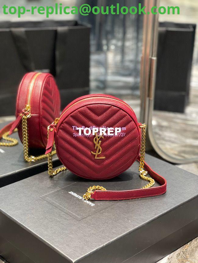Replica YSL Yves Saint Laurent Vinyle Round Camera Bag In Chevron-quilted Grain De Poudre Embossed Leather 6104361 Red Replica YSL Yves Saint Laurent Vinyle Round Camera Bag In Chevron-quilted Grain De Poudre Embossed Leather 6104361 Red