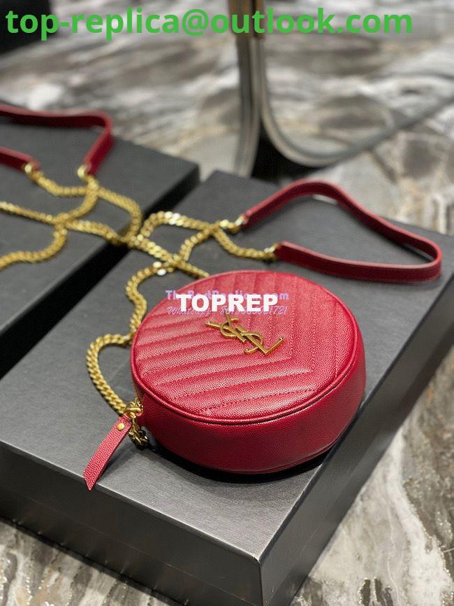 Replica YSL Yves Saint Laurent Vinyle Round Camera Bag In Chevron-quilted Grain De Poudre Embossed Leather 6104361 Red 2 Replica YSL Yves Saint Laurent Vinyle Round Camera Bag In Chevron-quilted Grain De Poudre Embossed Leather 6104361 Red 2