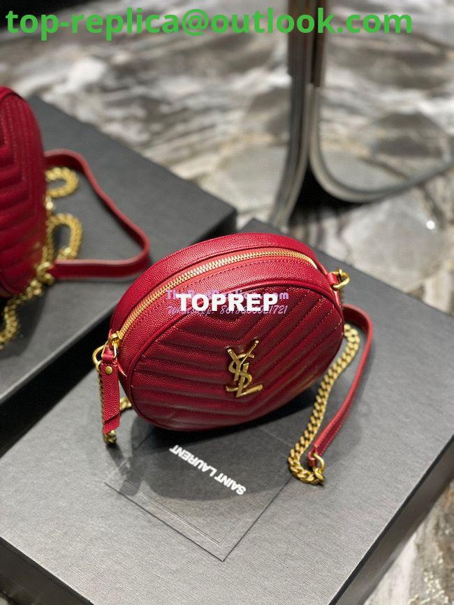 Replica YSL Yves Saint Laurent Vinyle Round Camera Bag In Chevron-quilted Grain De Poudre Embossed Leather 6104361 Red 5 Replica YSL Yves Saint Laurent Vinyle Round Camera Bag In Chevron-quilted Grain De Poudre Embossed Leather 6104361 Red 5