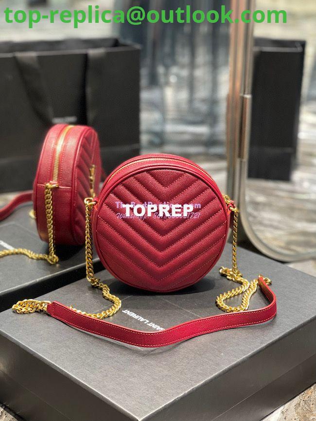 Replica YSL Yves Saint Laurent Vinyle Round Camera Bag In Chevron-quilted Grain De Poudre Embossed Leather 6104361 Red 7 Replica YSL Yves Saint Laurent Vinyle Round Camera Bag In Chevron-quilted Grain De Poudre Embossed Leather 6104361 Red 7