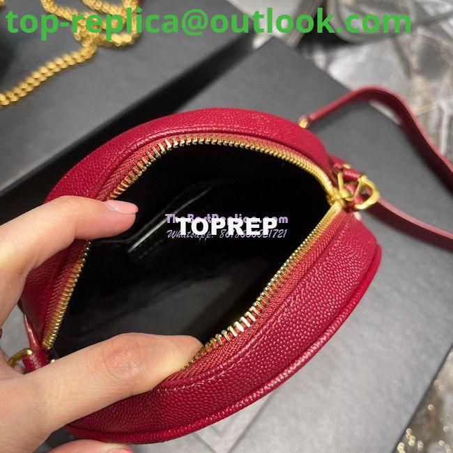Replica YSL Yves Saint Laurent Vinyle Round Camera Bag In Chevron-quilted Grain De Poudre Embossed Leather 6104361 Red 8 Replica YSL Yves Saint Laurent Vinyle Round Camera Bag In Chevron-quilted Grain De Poudre Embossed Leather 6104361 Red 8