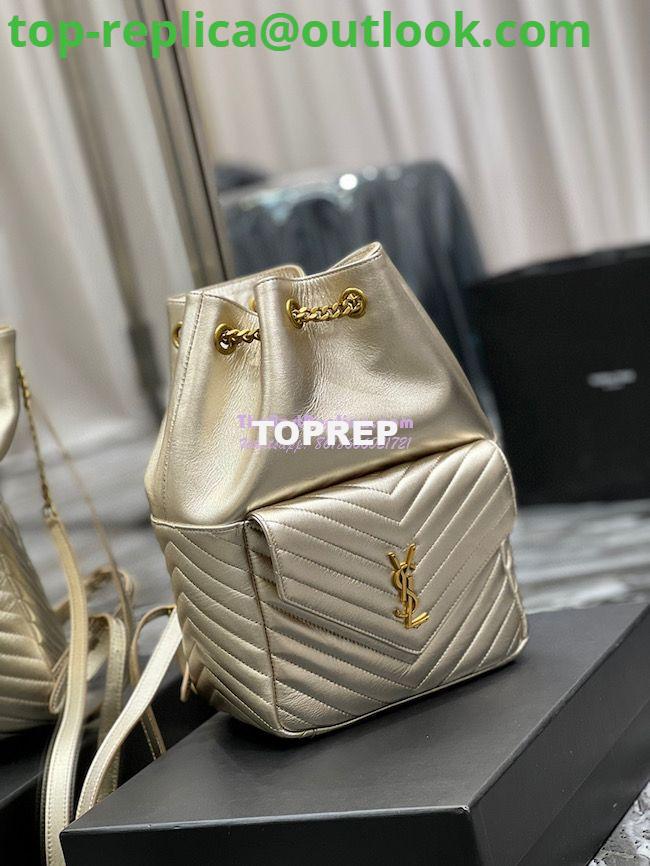 Replica YSL Saint Laurent Joe Backpack In Lamé Leather 672609 Champagne Gold 2 Replica YSL Saint Laurent Joe Backpack In Lamé Leather 672609 Champagne Gold 2