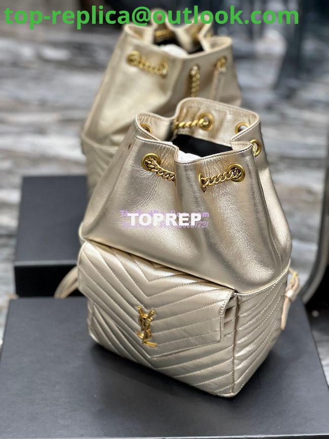 Replica YSL Saint Laurent Joe Backpack In Lamé Leather 672609 Champagne Gold 4 Replica YSL Saint Laurent Joe Backpack In Lamé Leather 672609 Champagne Gold 4