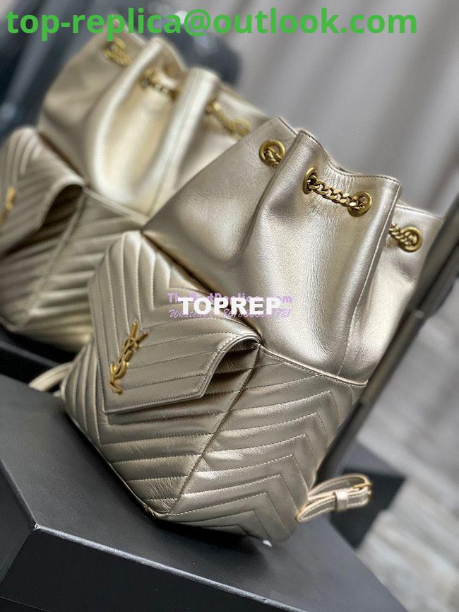 Replica YSL Saint Laurent Joe Backpack In Lamé Leather 672609 Champagne Gold 6 Replica YSL Saint Laurent Joe Backpack In Lamé Leather 672609 Champagne Gold 6