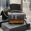 Replica YSL Saint Laurent Medium Sunset Satchel In Suede and Smooth Leather 442906 Black 12