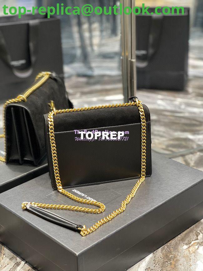 Replica YSL Saint Laurent Medium Sunset Satchel In Suede and Smooth Leather 442906 Black 8 Replica YSL Saint Laurent Medium Sunset Satchel In Suede and Smooth Leather 442906 Black 8