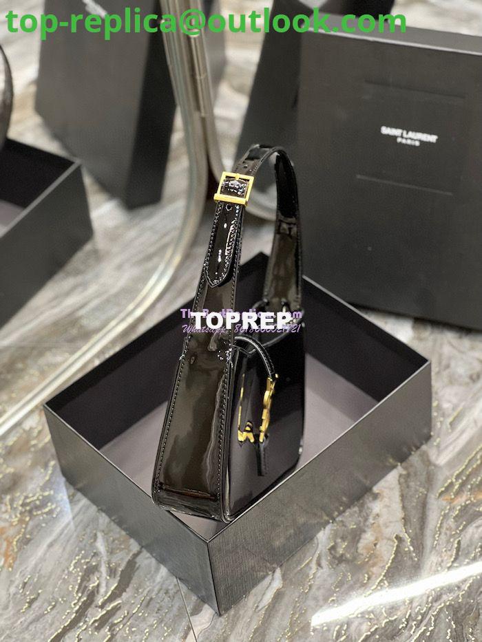 Replica YSL Saint Laurent Le 5 à 7 hobo bag in black Patent Leather 657228 3 Replica YSL Saint Laurent Le 5 à 7 hobo bag in black Patent Leather 657228 3