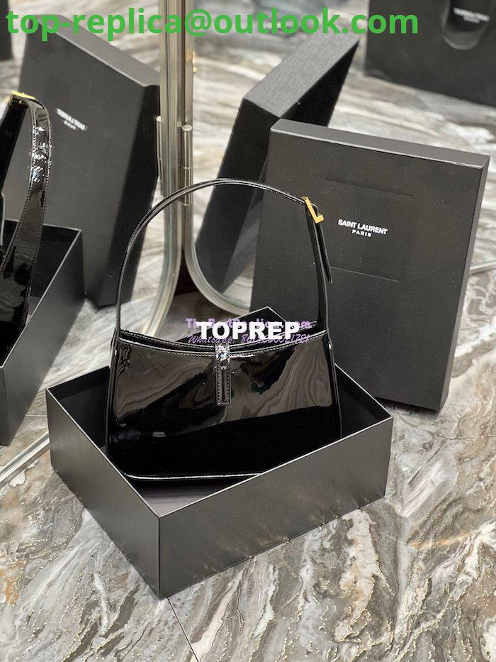 Replica YSL Saint Laurent Le 5 à 7 hobo bag in black Patent Leather 657228 11 Replica YSL Saint Laurent Le 5 à 7 hobo bag in black Patent Leather 657228 11