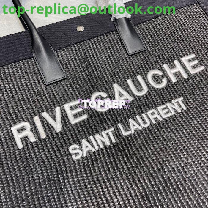 Replica YSL Saint Laurent Rive Gauche Tote Bag In Felt And Leather 499290 Black 3 Replica YSL Saint Laurent Rive Gauche Tote Bag In Felt And Leather 499290 Black 3
