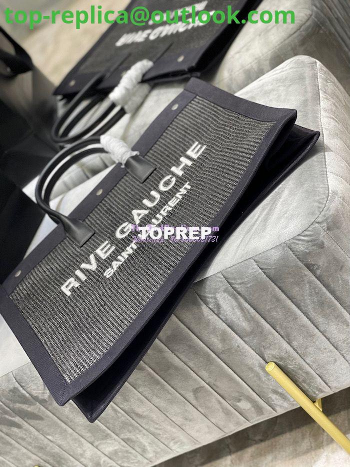 Replica YSL Saint Laurent Rive Gauche Tote Bag In Felt And Leather 499290 Black 5 Replica YSL Saint Laurent Rive Gauche Tote Bag In Felt And Leather 499290 Black 5