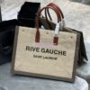 Replica YSL Saint Laurent Rive Gauche Tote Bag In Linen And Leather 499290 White 12 Replica YSL Saint Laurent Rive Gauche Tote Bag In Linen And Leather 499290 White 12