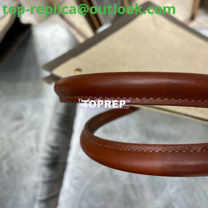 Replica YSL Saint Laurent Rive Gauche Tote Bag In Linen And Leather 499290 Brown 10 Replica YSL Saint Laurent Rive Gauche Tote Bag In Linen And Leather 499290 Brown 10