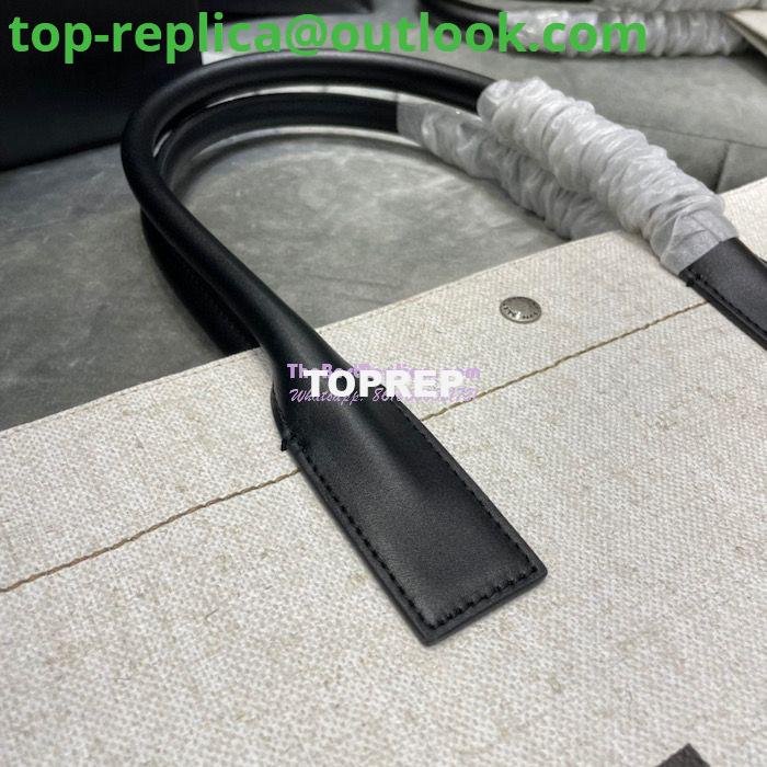 Replica YSL Saint Laurent Rive Gauche Tote Bag In Linen And Leather 499290 White 6 Replica YSL Saint Laurent Rive Gauche Tote Bag In Linen And Leather 499290 White 6