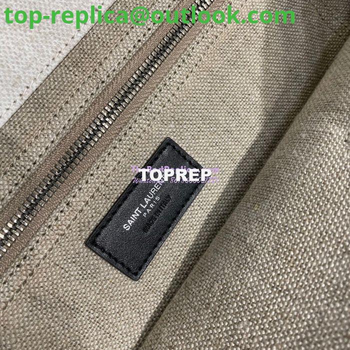 Replica YSL Saint Laurent Rive Gauche Tote Bag In Linen And Leather 499290 White 9 Replica YSL Saint Laurent Rive Gauche Tote Bag In Linen And Leather 499290 White 9