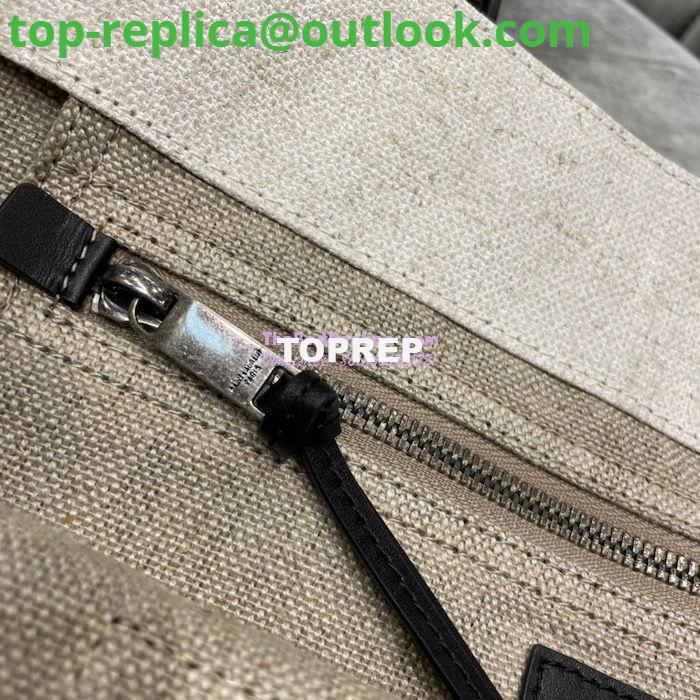 Replica YSL Saint Laurent Rive Gauche Tote Bag In Linen And Leather 499290 White 10 Replica YSL Saint Laurent Rive Gauche Tote Bag In Linen And Leather 499290 White 10