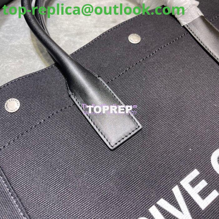 Replica YSL Saint Laurent Rive Gauche N/s Shopping Bag In Linen And Cotton 631682 Black 4 Replica YSL Saint Laurent Rive Gauche N/s Shopping Bag In Linen And Cotton 631682 Black 4