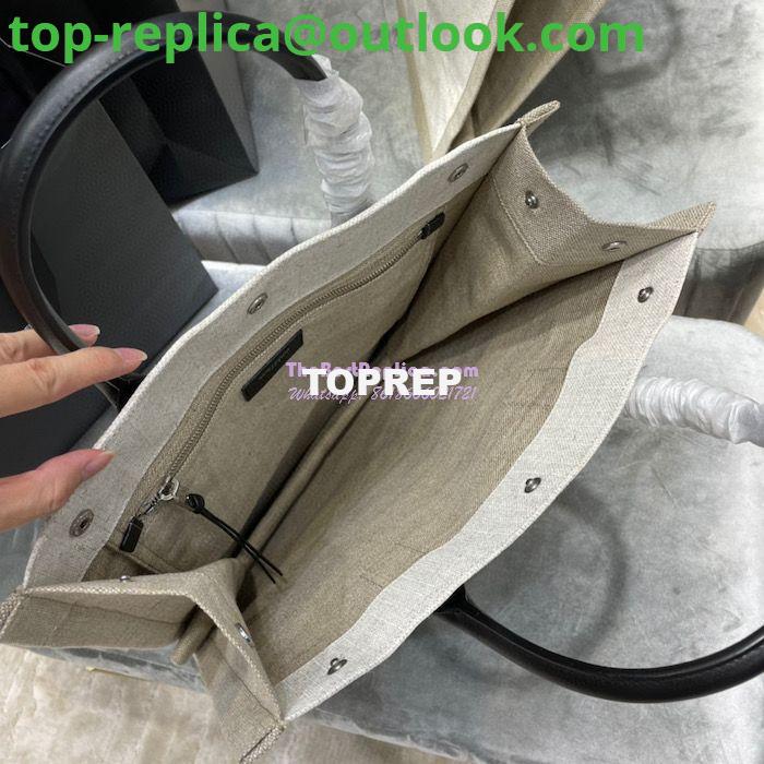 Replica YSL Saint Laurent Rive Gauche N/s Shopping Bag In Linen And Cotton 631682 White 6 Replica YSL Saint Laurent Rive Gauche N/s Shopping Bag In Linen And Cotton 631682 White 6