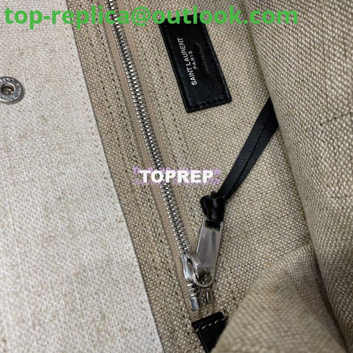 Replica YSL Saint Laurent Rive Gauche N/s Shopping Bag In Linen And Cotton 631682 White 8 Replica YSL Saint Laurent Rive Gauche N/s Shopping Bag In Linen And Cotton 631682 White 8