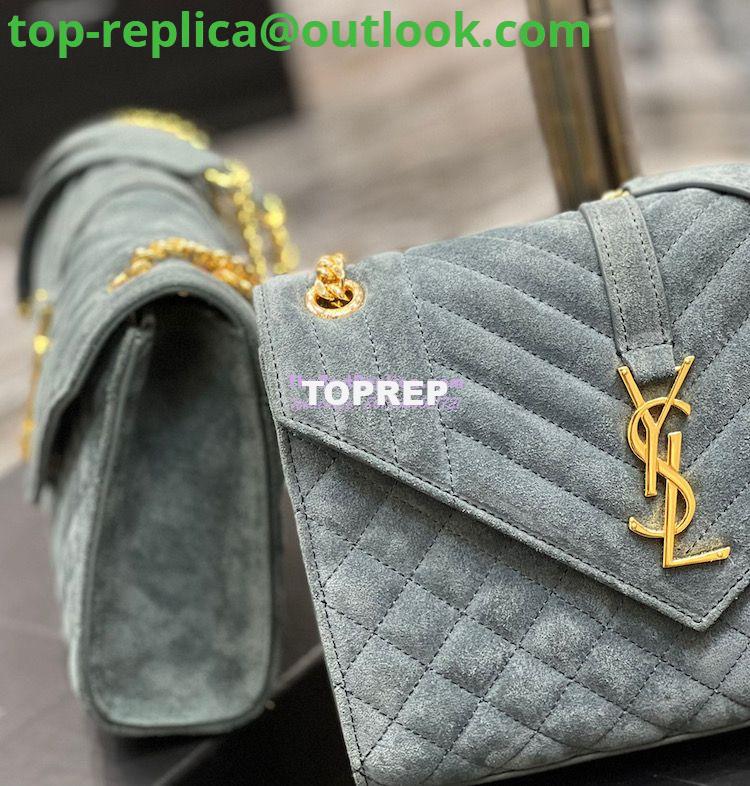 Replica YSL Saint Laurent Envelope Medium Bag In Mix Matelassé Suede Calf 600185 Green 4 Replica YSL Saint Laurent Envelope Medium Bag In Mix Matelassé Suede Calf 600185 Green 4