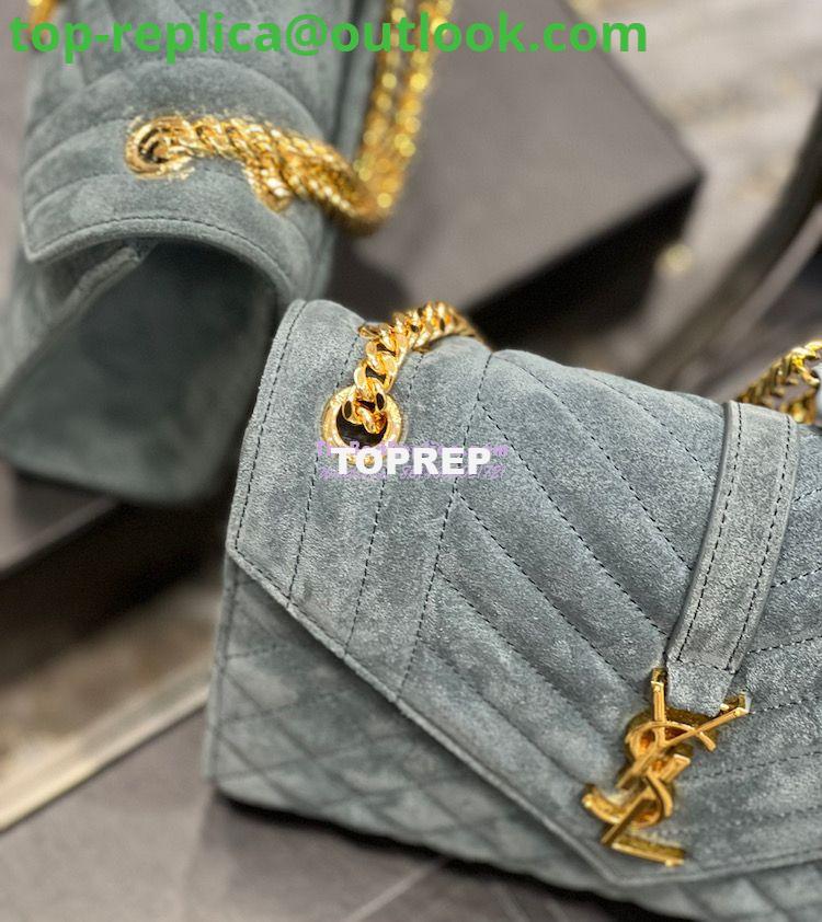 Replica YSL Saint Laurent Envelope Medium Bag In Mix Matelassé Suede Calf 600185 Green 6 Replica YSL Saint Laurent Envelope Medium Bag In Mix Matelassé Suede Calf 600185 Green 6