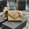 Replica YSL Saint Laurent Envelope Medium Bag In Mix Matelassé Suede Calf 600185 Black 13